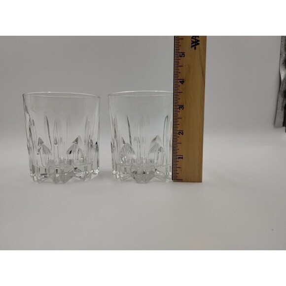 LOT Of 2—CROWN ROYAL Starburst White Cursive Logo Rocks Glasses ITALY Vintage - Picture 8 of 8